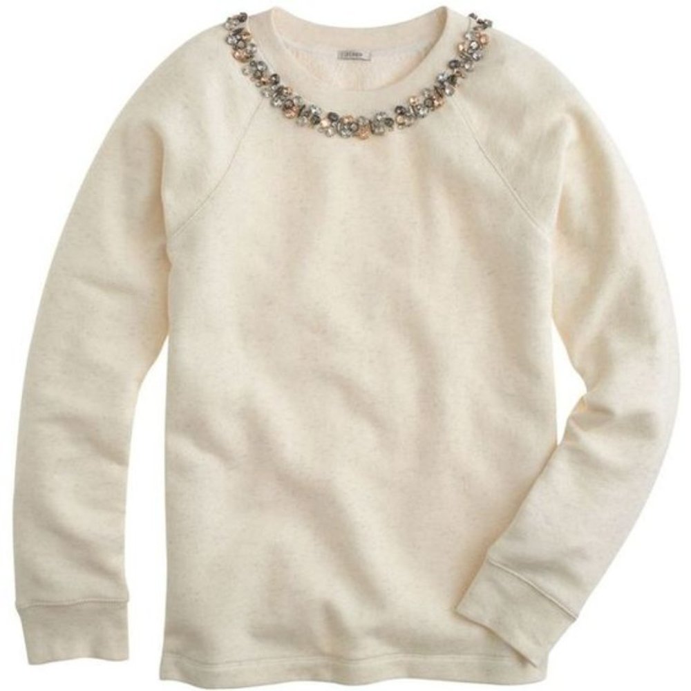 JCrew Embellished Necklace Sweatshirt